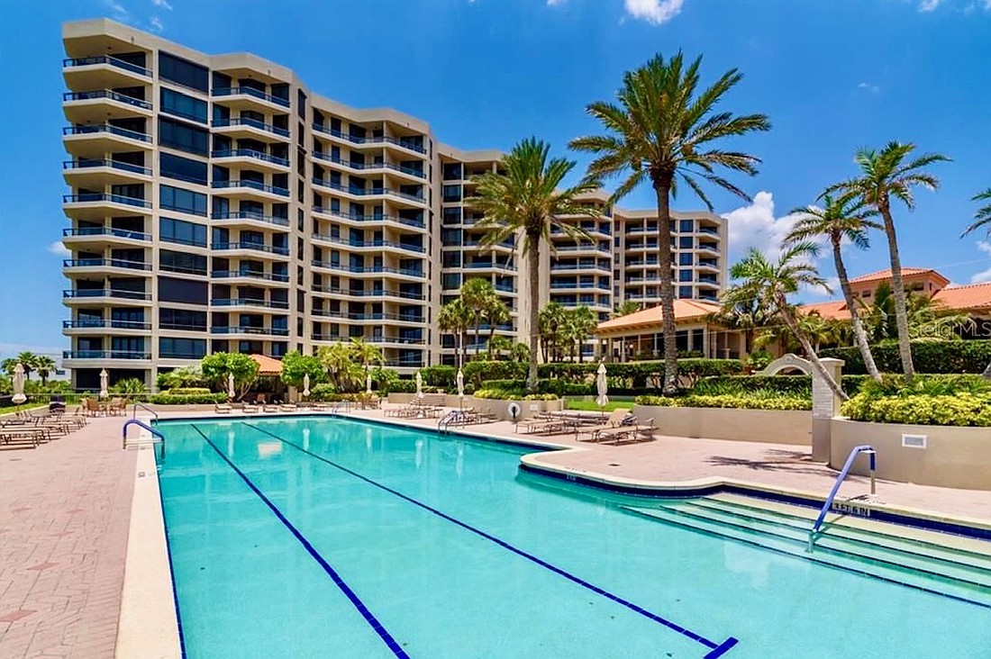 The Unit 1005 condominium at 1281 Gulf of Mexico Drive has two bedrooms, three baths and 2,667 square feet of living area.