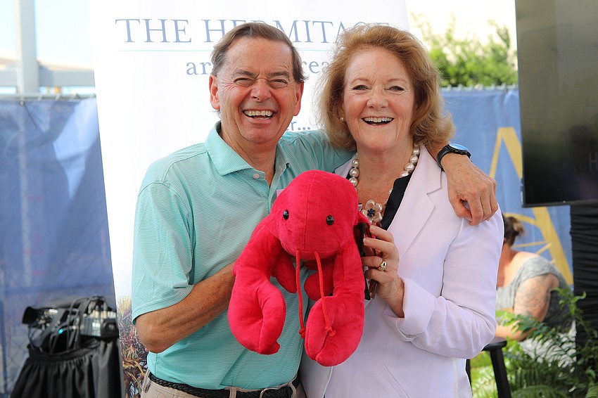 David and Alice Court had a great laugh when asked to take a photo with a stuffed lobster.