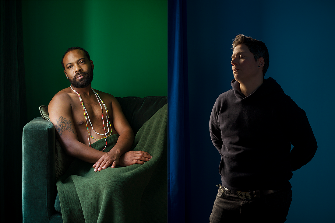 Jess T. Dugan's “Elcid (green room)” and “Self-portrait (blue room)” are now showing at The Ringling.