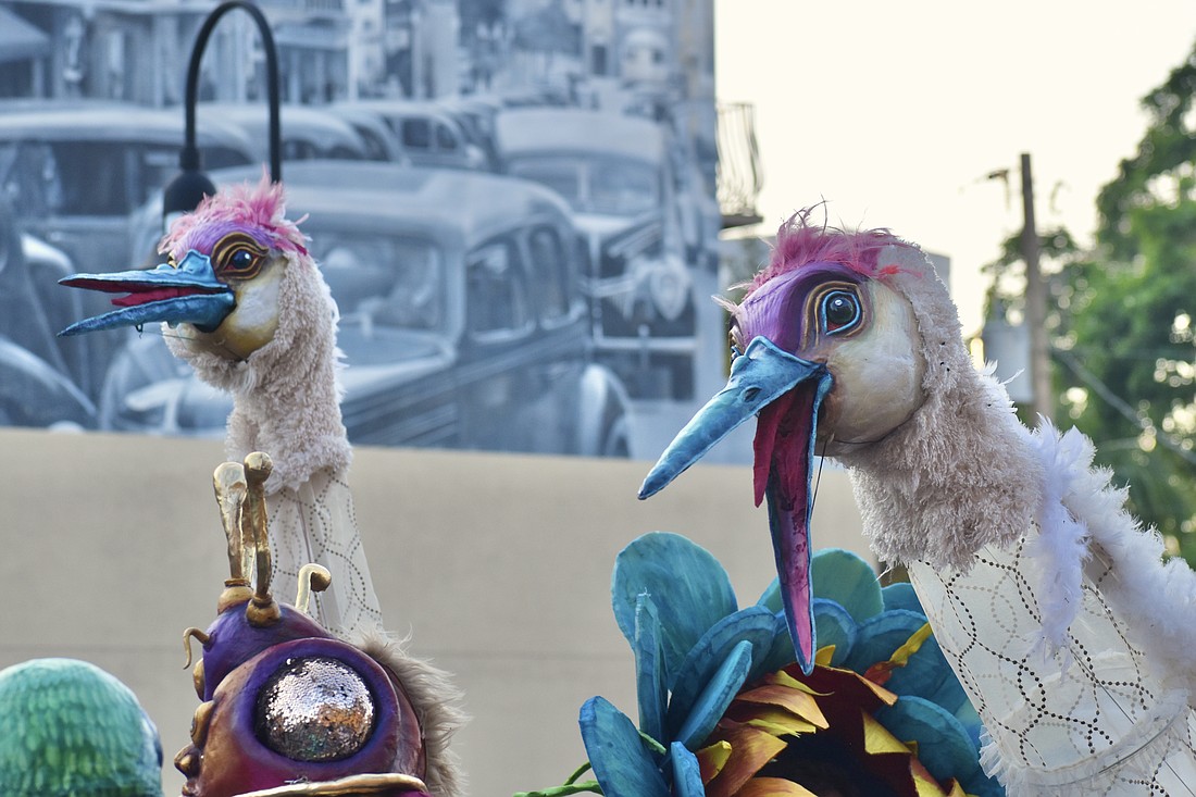 Sandhill Cranes and other birds took on a larger than life form during the festival's parade.