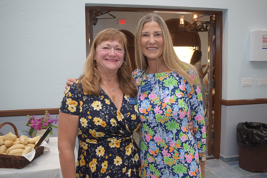 Maggie Oberst and Karen Iannello at the St. Marys Women's Guild welcome back lunch.