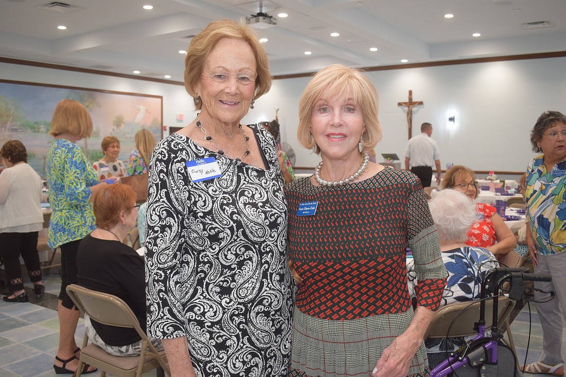 Cindy Noble and Susan Gilmore-Clarke at the St. Marys Women's Guild welcome back lunch.