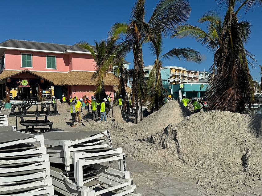 Crews from Aeret helped clean up Margaritaville Beach Resort Fort Myers Beach after Hurricane Helene.