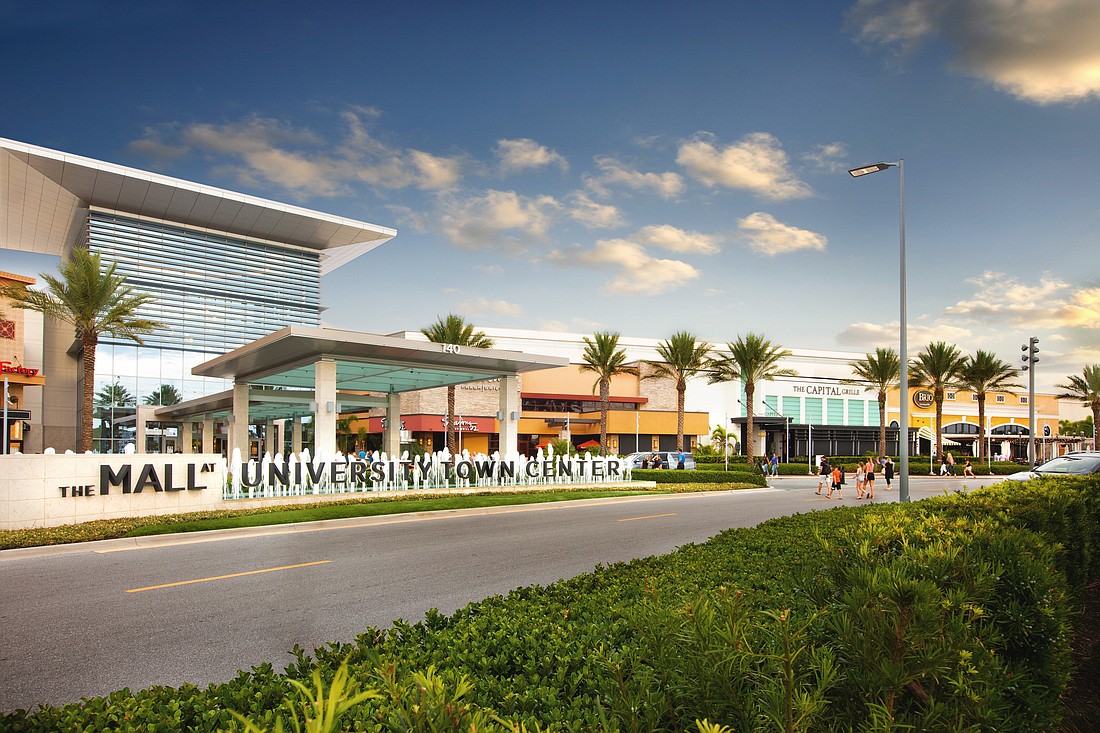 The Mall at University Town Center's anchors are Saks Fifth Avenue, Macy's, Dillard's, and the mall includes more than 125 specialty stores and restaurants.