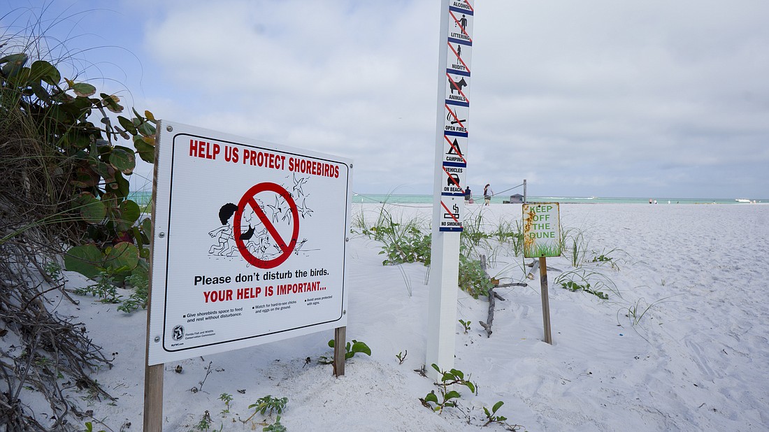 The North Shore Road beach access point on Longboat Key.