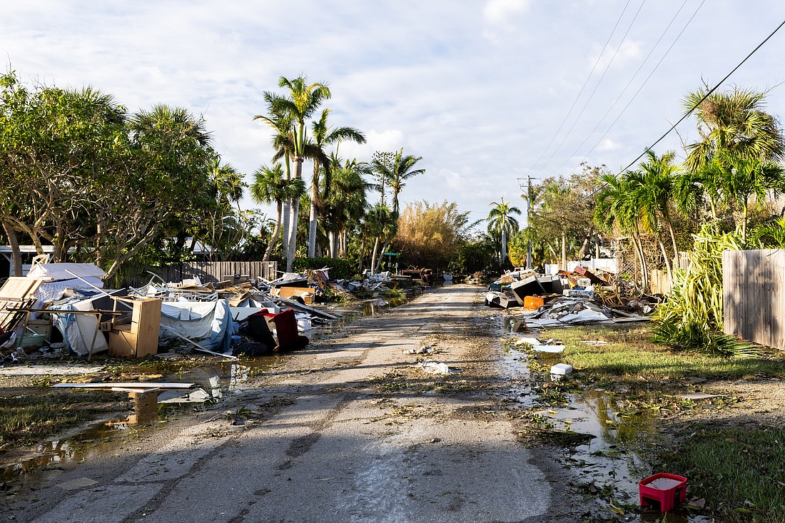 Debris remained a problem in Siesta Key after Hurricane Milton.