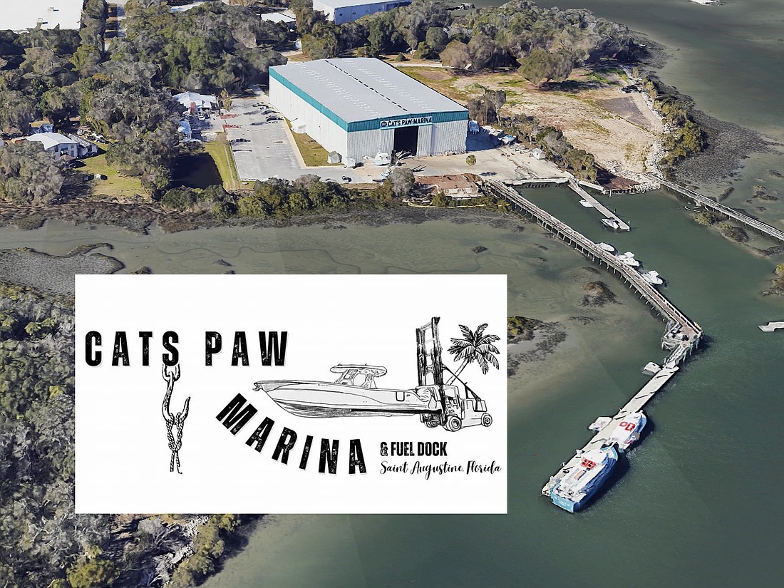 The Cat’s Paw Marina at 220 Nix Boat Yard Road in St. Augustine plans is planning an expansion to more than triple in size. It is at the junction of the San Sebastian River and the Intracoastal Waterway.