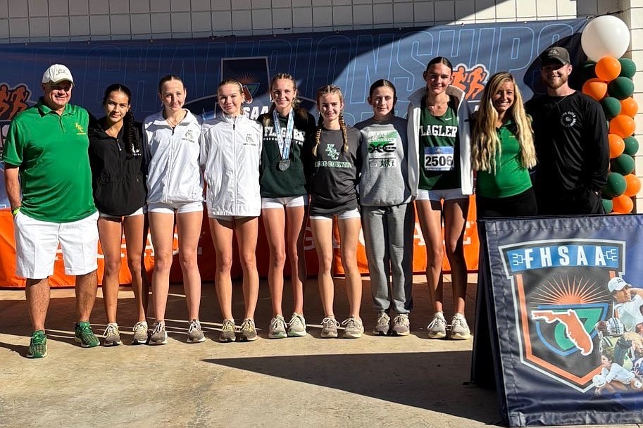 The Flagler Palm Coast girls cross country team placed third at the Class 4A championships. Courtesy photo