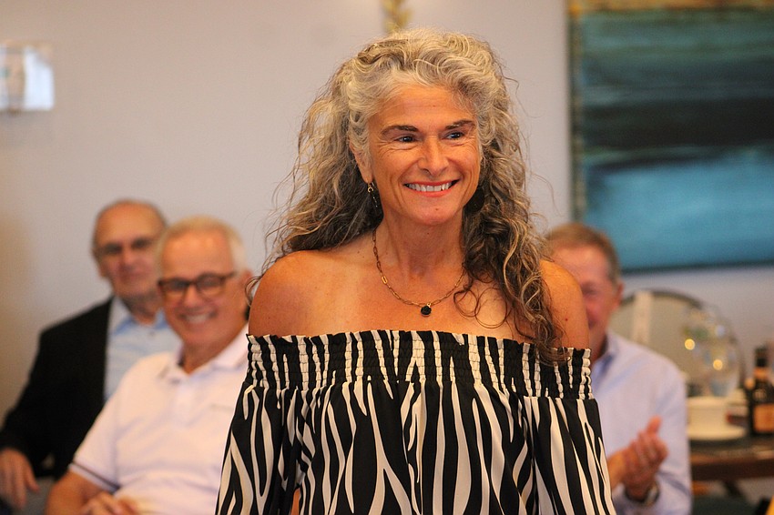 Gloria Diaz sparkles on the runway during the Waterlefe Fashion Show.