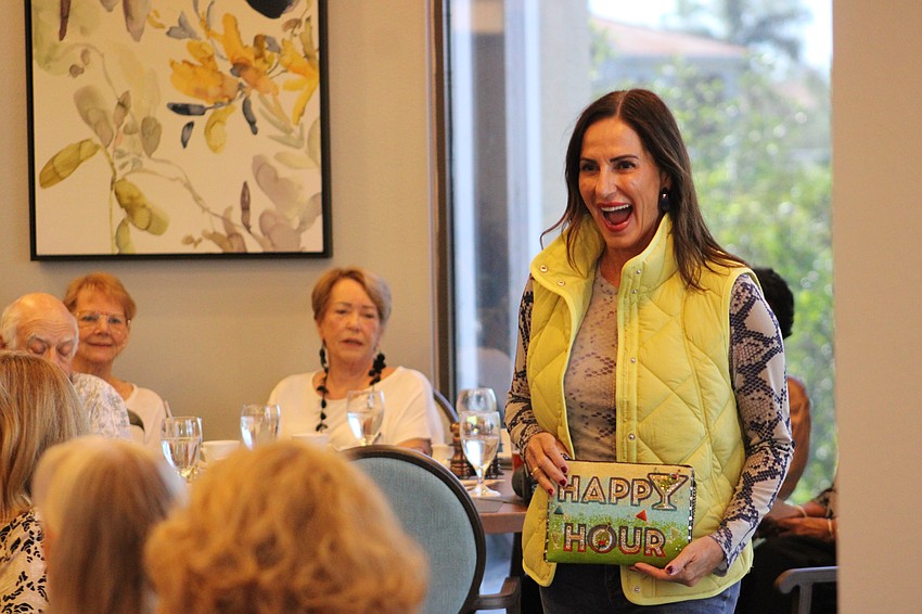 Kathy McElligott is ready for a little outdoor fun on a fall day.