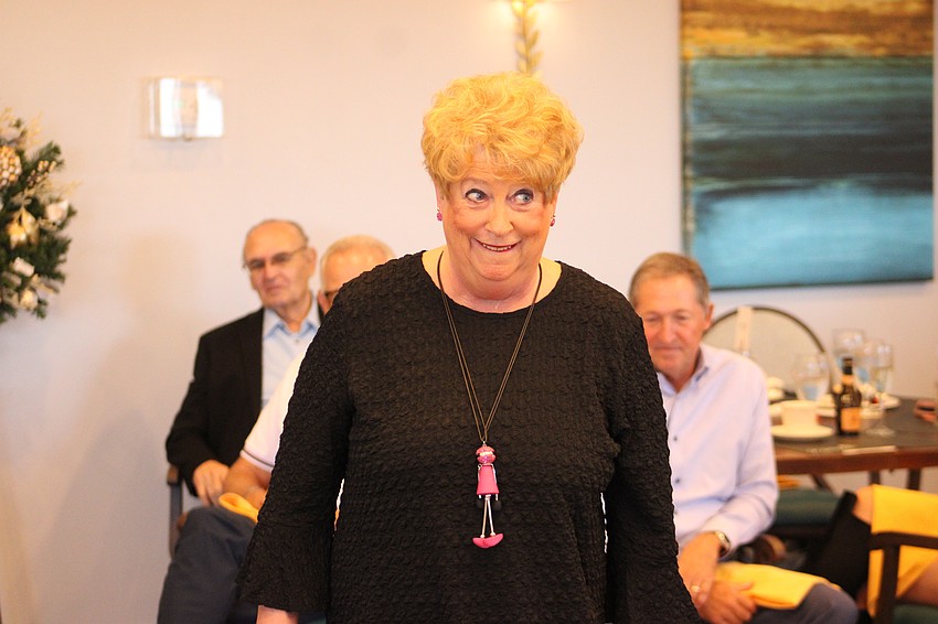 Susan Greene, the Waterlefe Master Property Owners’ Association general manager, has a mischievous look during her time on the runway.