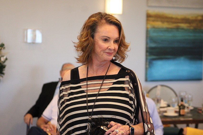 Linda Schultz shows off an attention-getting outfit that is perfect for a night out on the town.