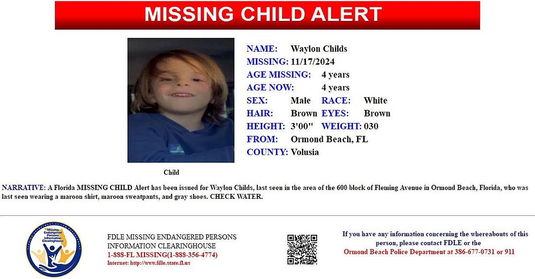 Waylon Childs was last seen at 601 Fleming Ave. Image courtesy of the Florida Department of Law Enforcement