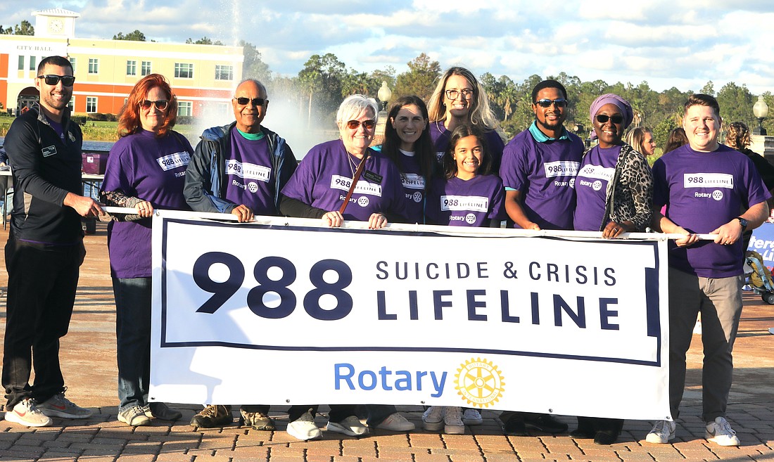 The Rotary Club of Flagler County hosted a 988 Suicide Awareness Walk on Nov. 15 at Central Park in Town Center. Photo by Brent Woronoff