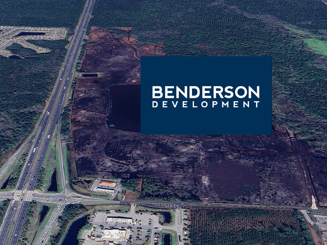 Benderson Development Co. site is at Interstate 95 and Pecan Park Road. The project comprises 1.539 million square feet of industrial space, 67,725 square feet of retail space and a 53,402-square-foot grocery store.