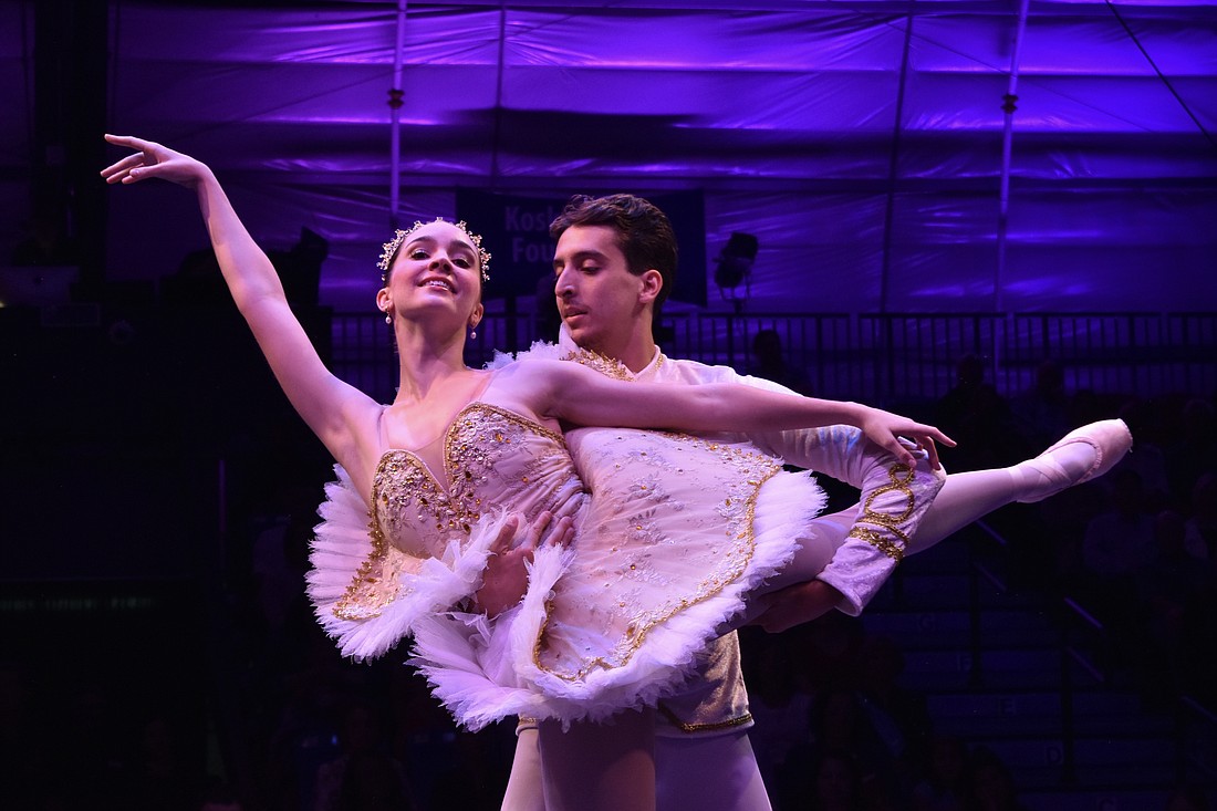 Evelyn Lyman, 21 and Brian Guerrero, 24, from Sarasota Cuban Ballet School perform a scene from "The Nutcracker."