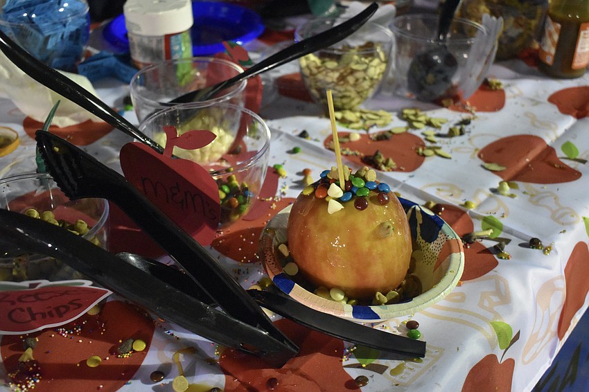 Candy apples were a feature of the fall festival.