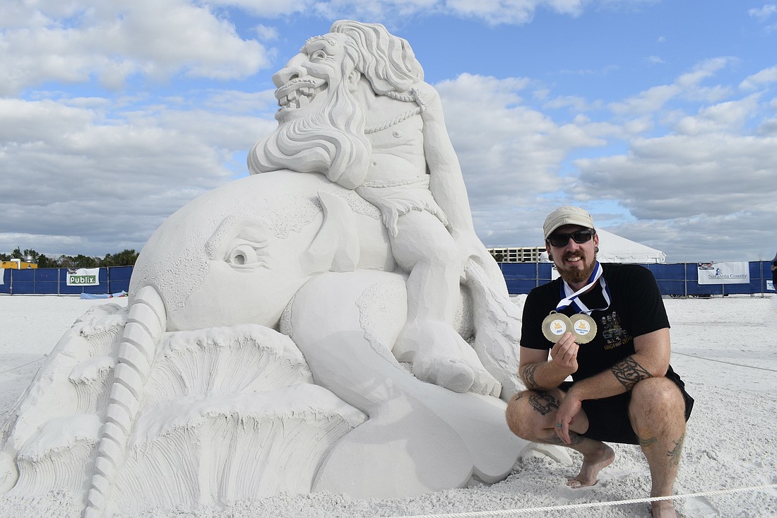 Ringling College graduate Dean Arscott won first place in the Sculptor's Choice and People's Choice awards for single projects, with "Neanderthal + Narwhal". The 2008 graduate and illustration major pulled the idea from an old sketchbook of drawings on letters of the alphabet.