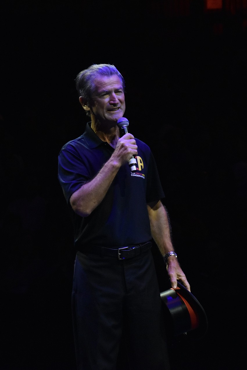 Pedro Reis, Founder and CEO of Circus Arts Conservatory, introduces the event.