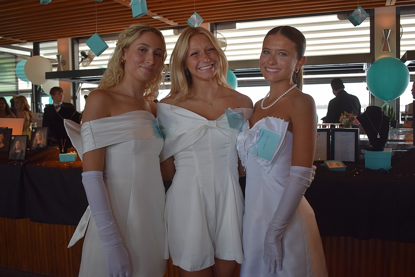 Maggie Mays, Rylie Jackson and Camiryn Opstal at the debutante event at Shore Longboat Key.
