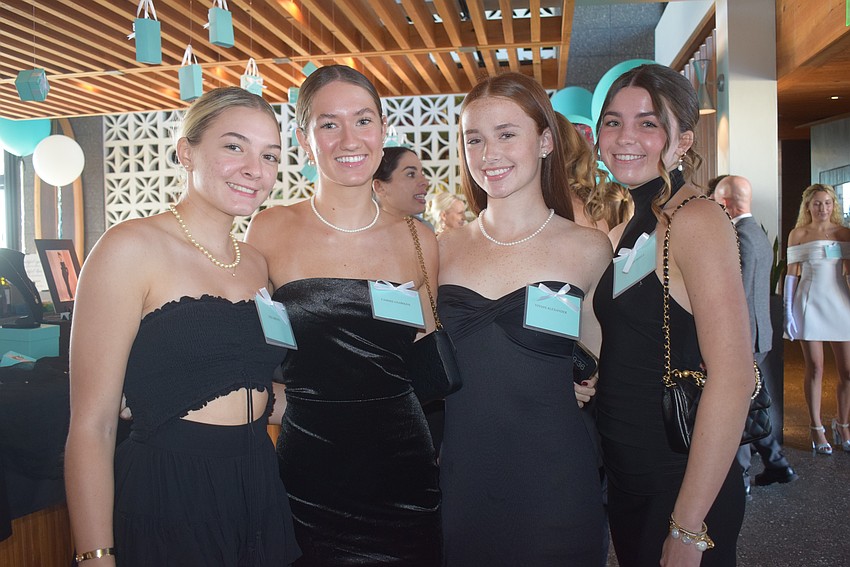 Meg Brown, Cammie Hawkins, Vivian Alexander and Addy Dowdell at the debutante event at Shore Longboat Key.