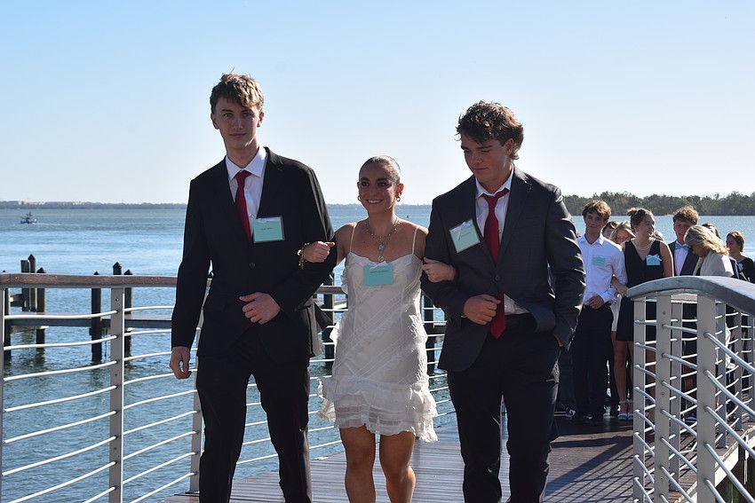 Gabe Owen, Loudon Dougherty and Ethan Perrin at the debutante event at Shore Longboat Key.
