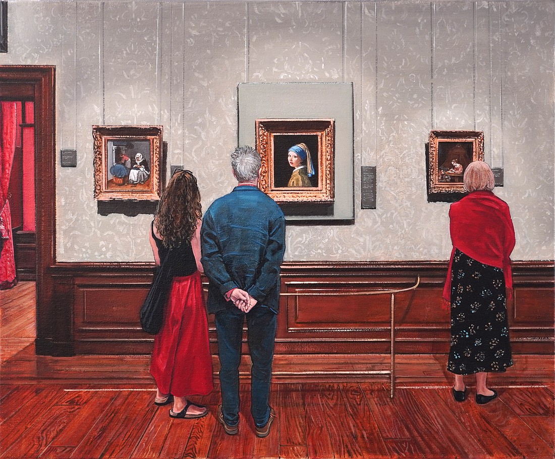 "Joe Fig's Contemplating Vermeer" is on display at the Sarasota Art Museum through April 13.