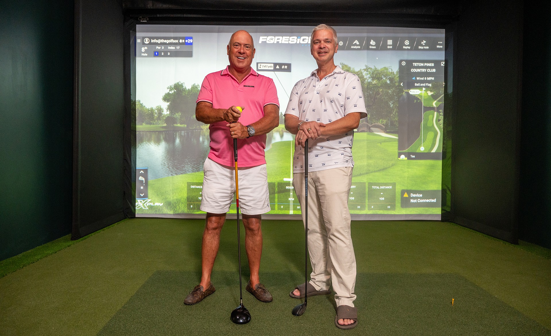 Alistair Weatherstone and Jeremy Finney created a high-tech, indoor golf experience where members enjoy lifelike golf played on renowned courses.