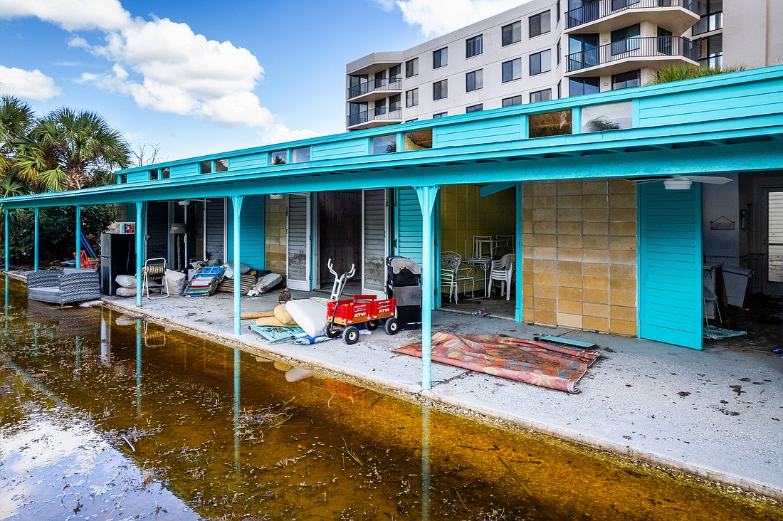 White Sands Cabanas after Hurricane Helene