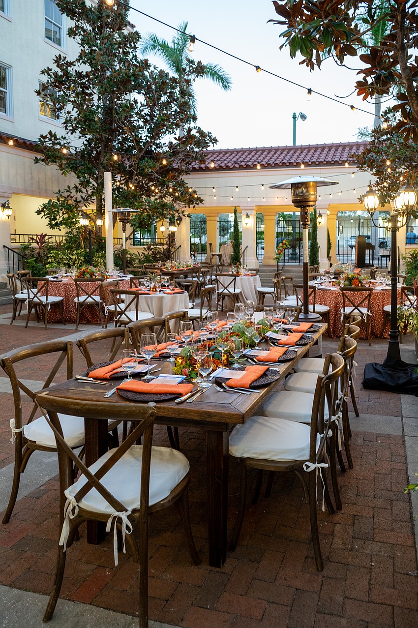 Guests of Moonlight & Melodies enjoyed performances and dinner in the Sarasota Opera's courtyard.