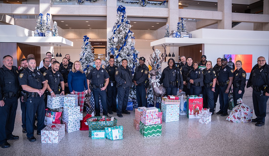 Each year, the Jacksonville Sheriff’s Office partners with the Jacksonville Bar Association to deliver holiday gifts to older adults in Duval County. Gifts may be dropped off at the JBA office at 1 Independent Drive by Dec. 6 for delivery by volunteer police officers.