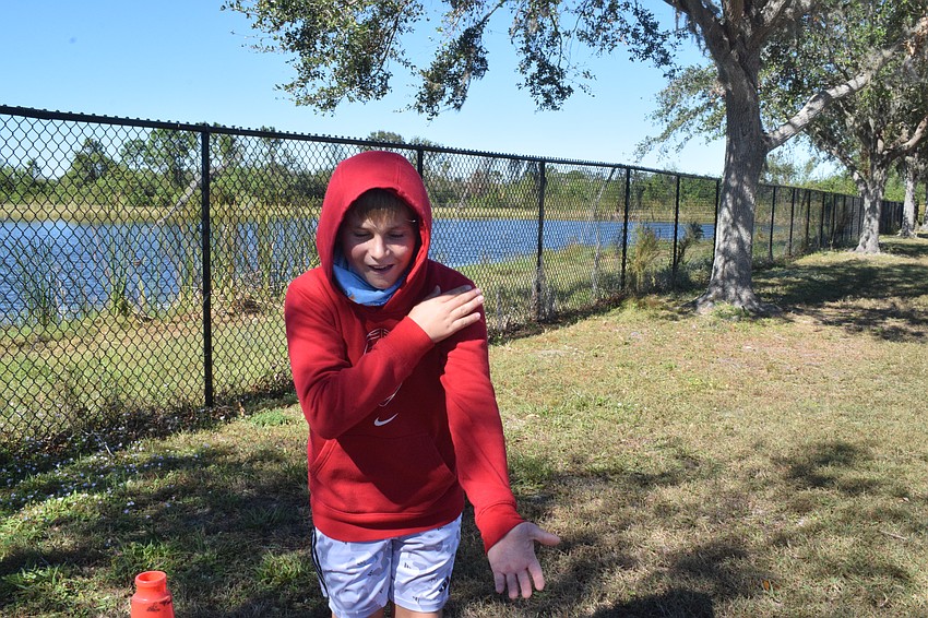 Fifth grader Taran Eades dances to the 