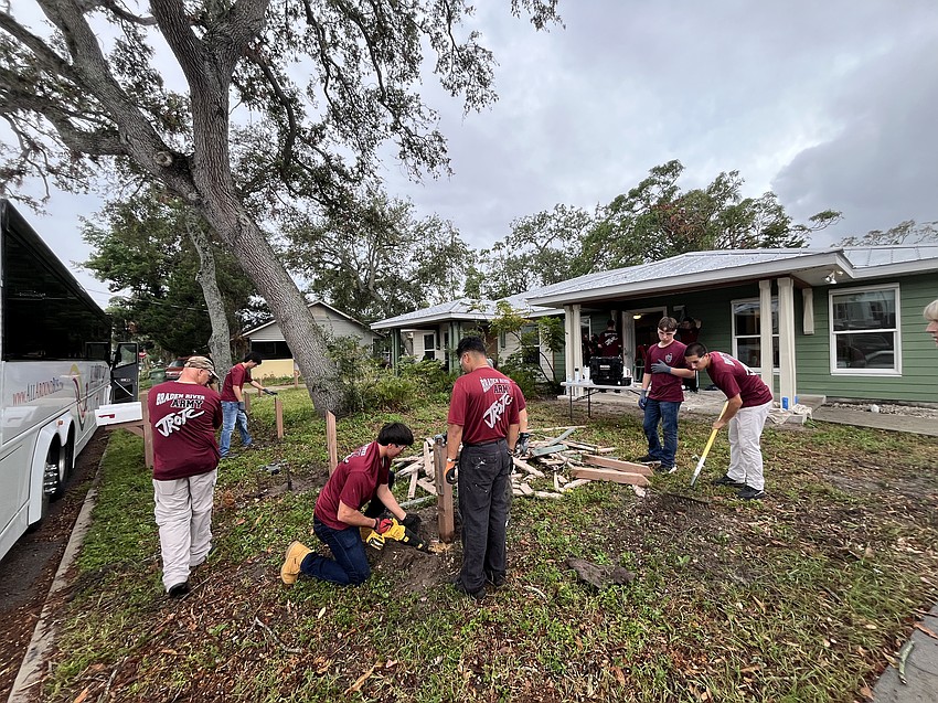 Braden River High School JROTC cadets are hard at work refurbishing a Manatee County Habitat for Humanity home.