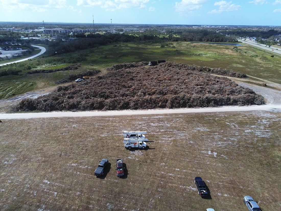 Private property off of Post Boulevard in East County is being used as a temporary debris management site.