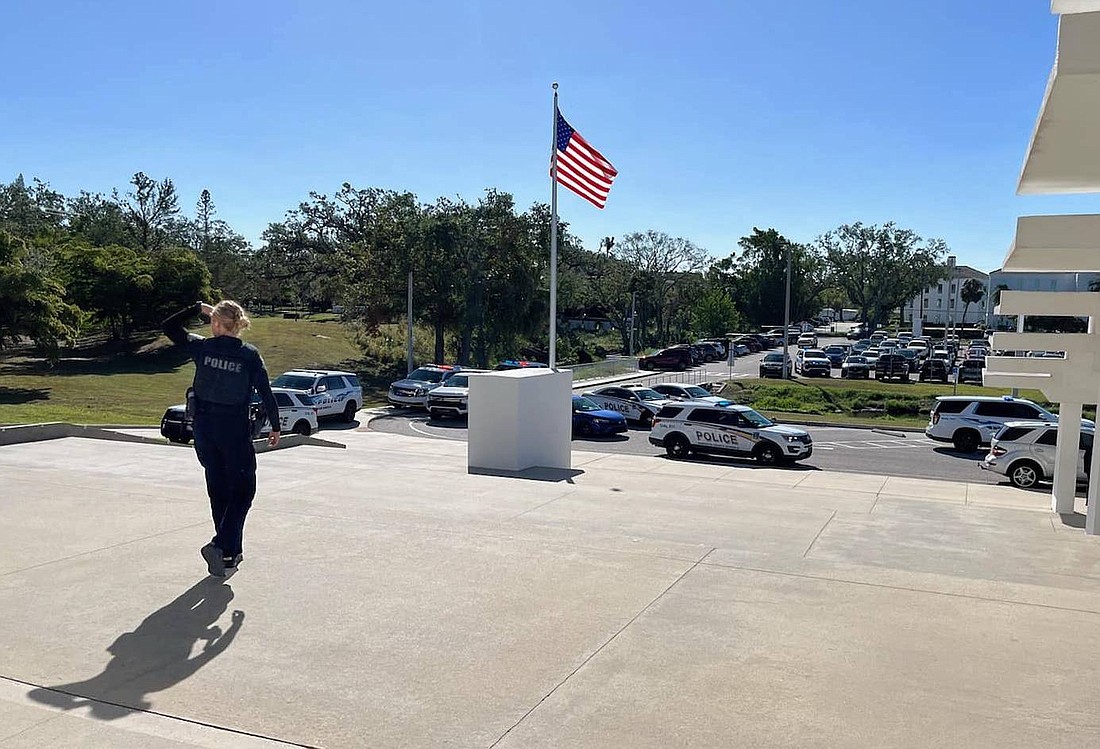 Police officers responded to a lockdown initiated at Sarasota High School Nov. 22. It was determined to be a false alarm.