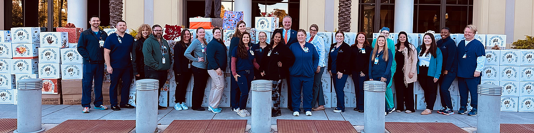 Halifax Health team members help donate over 300 Thanksgiving meals to the Volusia County Basket Brigade. Courtesy photo