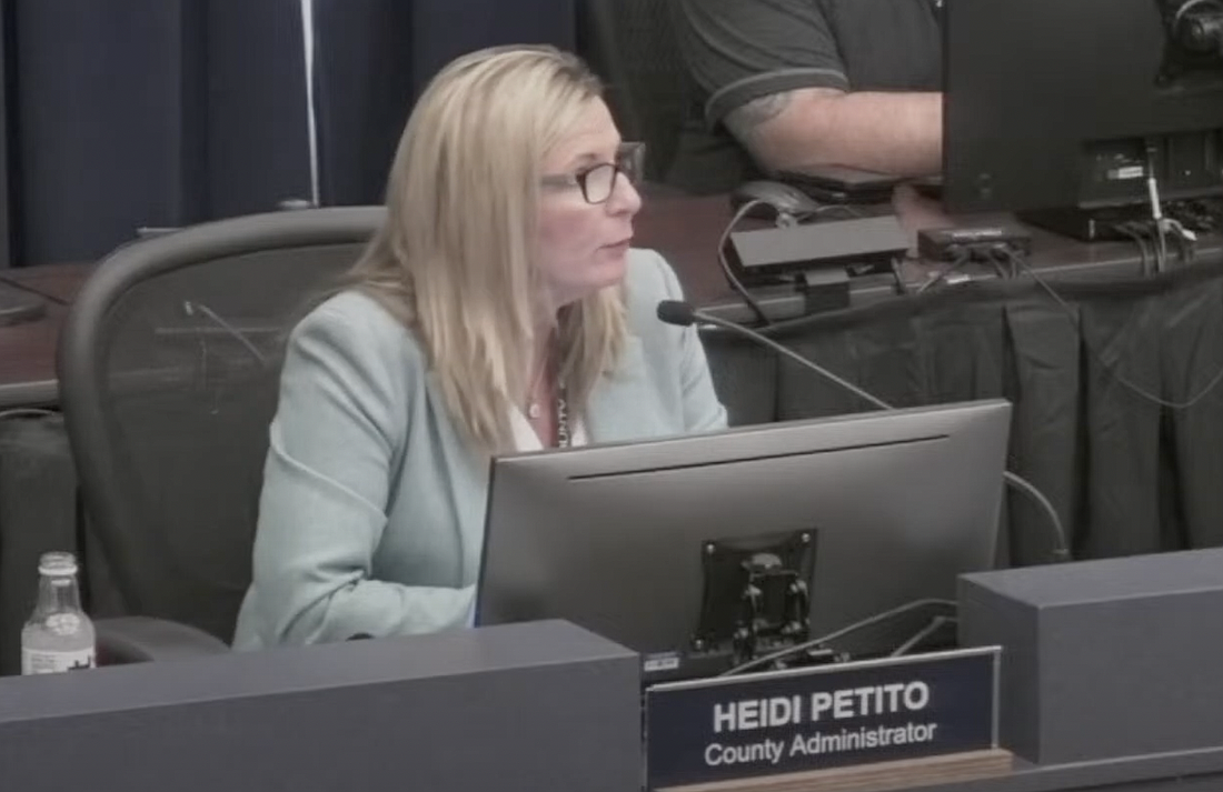 Flagler County Administrator Heidi Petito. Image from Flagler County Commission livestream