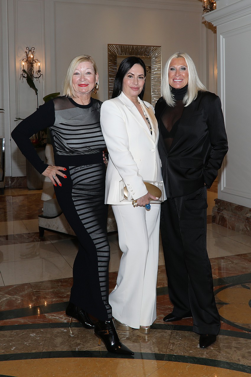 Deborah Blue, Kim Marlow and Joni Bergs make a fabulous entrance at Wine Women & Shoes.