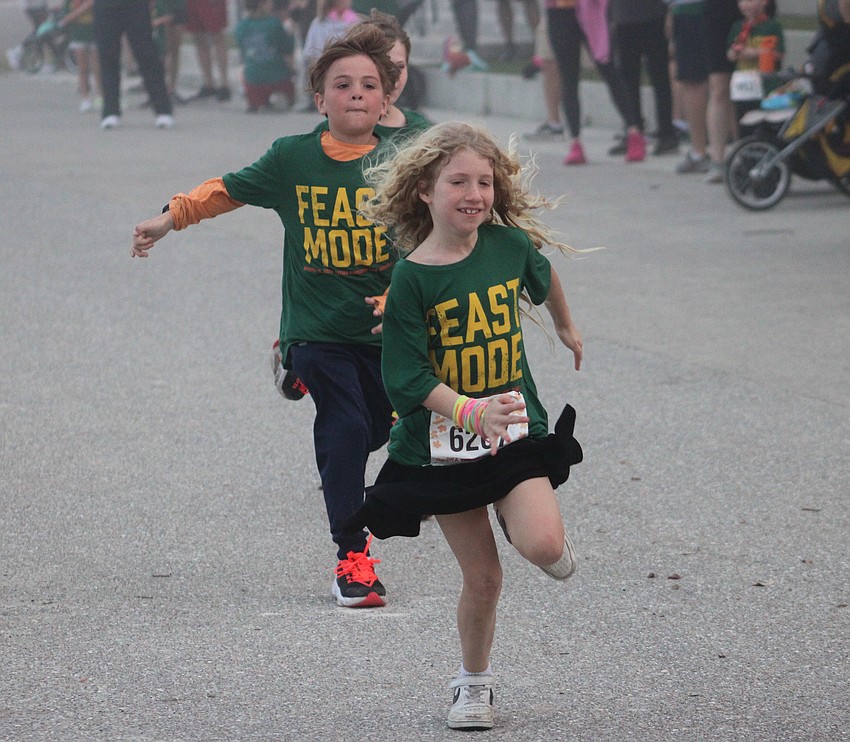 Emily Roffman, 9, of Baltimore, Maryland, decided to get a little exercise while visiting the area during the holiday so she ended up at the Florida Turkey Trot.