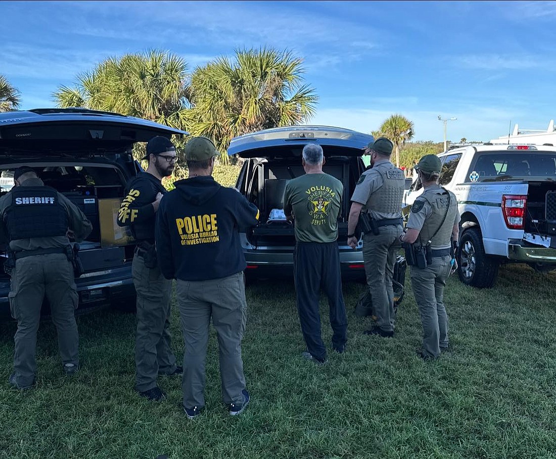 Volusia County Sheriff's Office deputies and Sheriff Mike Chitwood responded to a shooting at the Kingston Shores condominiums on Thanksgiving morning. Photo courtesy of VSO/Facebook