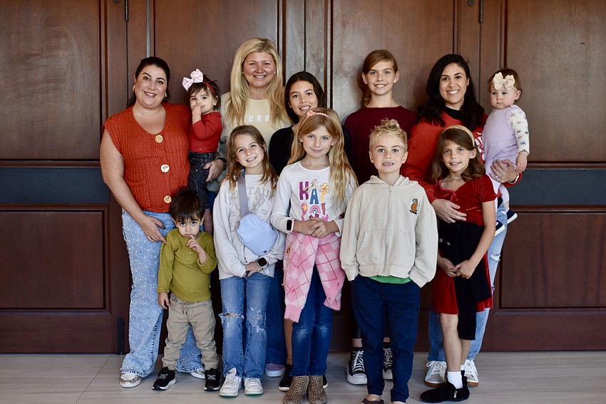 Marissa Ianetta, Lauren Fitzgerald and Yvette Korral bring their kids and their friends' kids to A Very Merry Ornament Workshop at The Grove on Nov. 30.
