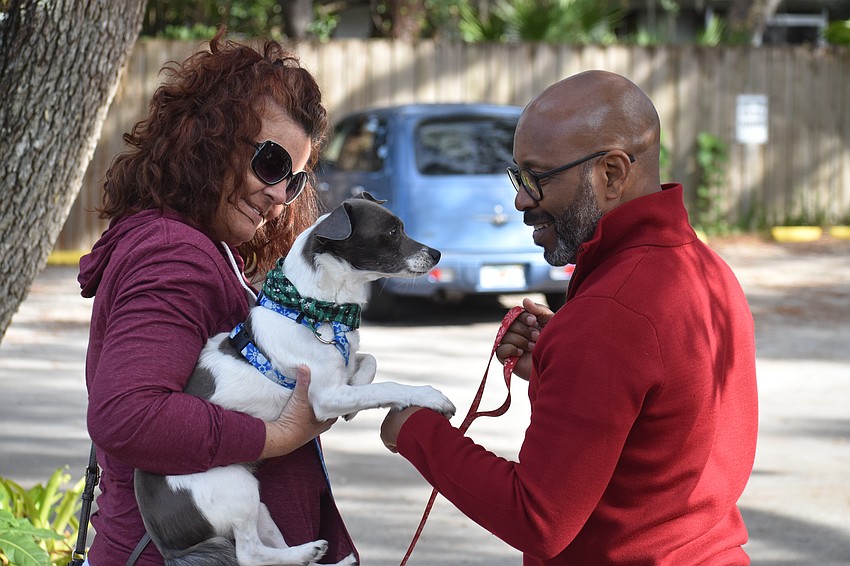 Wendy Clutter has Bentley blessed by Prayer Chaplain Stephen Butler.