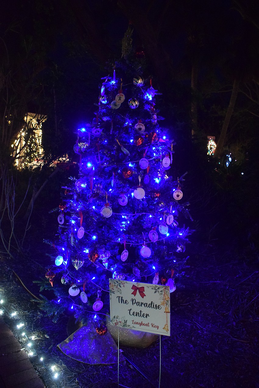 The Paradise Center tree at Christmas in the Garden.