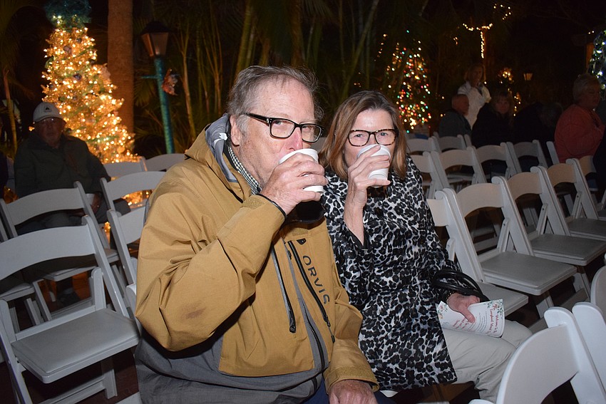 Ray and Mary Schult sipped on hot chocolate made by Chef David Stone.