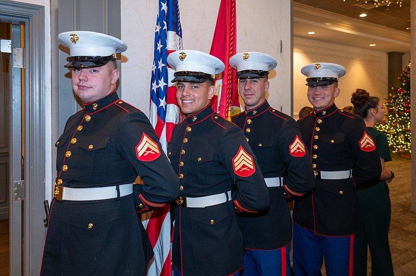 United States Marine Corps. Color Gurard from 4th Assault Amphibian Batallion, Chance Peterson, Sargent Julian Santos, Christopher Short and Richard Pfeifer