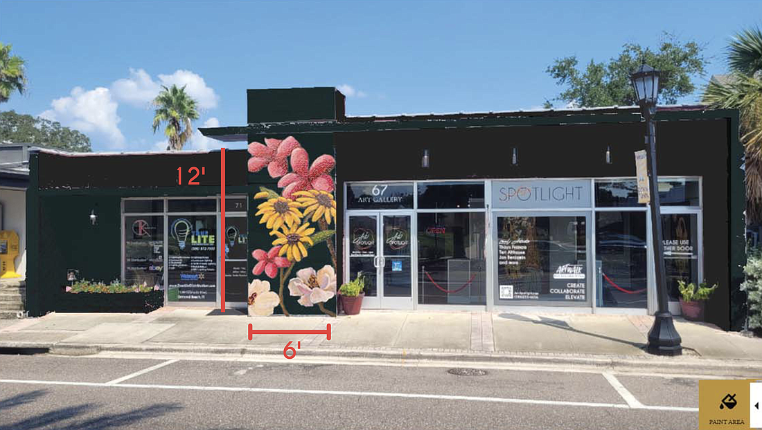 A rendering showing what the new mural in the front of Art Spotlight will look like upon completion. Courtesy of the city of Ormond Beach