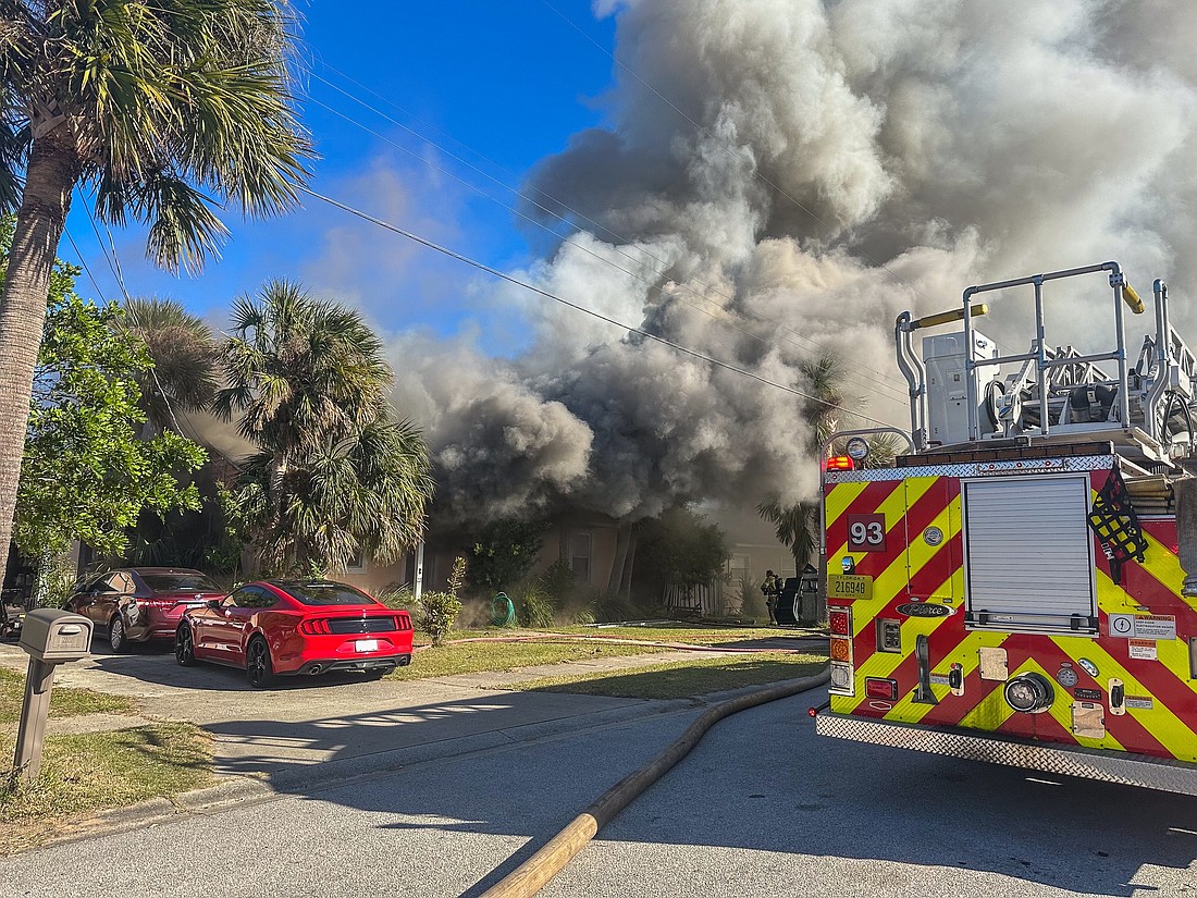 A fire broke out in a home on Lucky Drive on Wednesday, Dec. 4. Photo courtesy of Ormond Beach Fire Department/Facebook