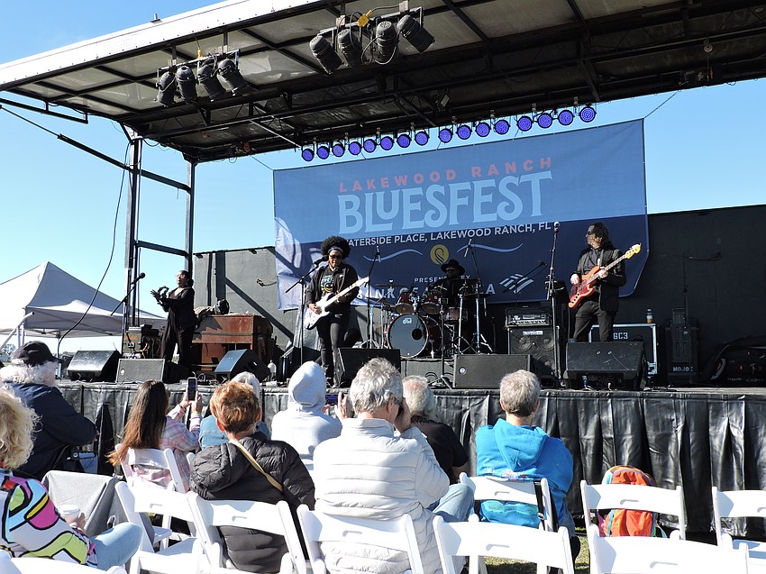 Melody Angel had the task of injecting energy into the crowd at 10 a.m. when the first band kicked off at the Lakewood Ranch Blues Festival.