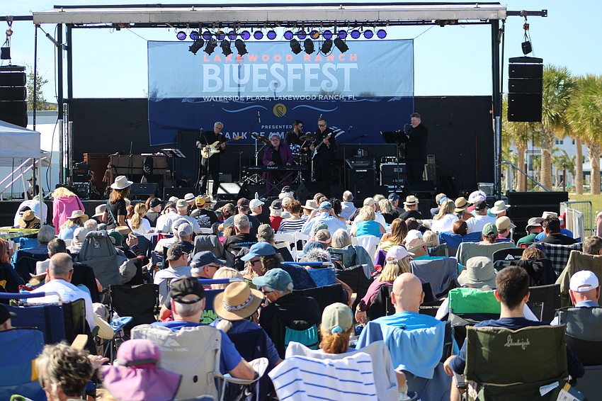 By the time Mitch Woods and his Rocket 88s took the stage at midday, the area in front of the stage was packed. It was the third of seven bands to perform.