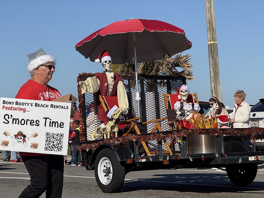 Diane Campbell, at the Flagler Beach Holiday Parade, Dec. 7, 2024. Photo by Brian McMillan